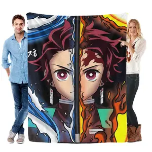 Demon Slayer Kimetsu no Yaiba Wisteria Barrier Blanket Purple Gradient Aroma Therapy Plush for Home Protection Thanksgiving Birthday Christmas Gift