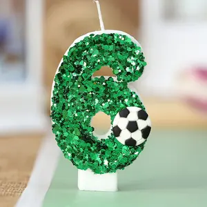 Football Birthday Number Candles, Candle Numbers for Cakes, Decorative Number Candles, Cake Topper Decoration for Birthday