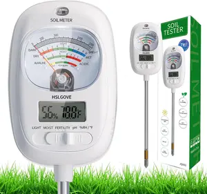 Soil Test Kit, 7-in-One Soil Moisture Meter/Soil PH Meter/Fertility, Dual Screen Soil Tester w/Digital Soil Temp/Air Temp&Humidity for Plants Gardening,Lawn,Farm Indoor&Outdoor-Lvory White