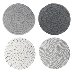 Heat Resistant 4 Pack Trivets 7 Inch, Hot Pads for Dishes Pots Pans, Kitchen Pot Holders for Countertops Table, Farmhouse Decor Home Essentials, Billbotk