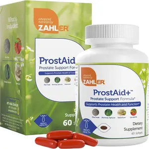 Zahler ProstAid+ Prostate Support Formula with Lycopene & Norway Spruce for Urine Flow & Comfort - 60 Vegetarian Softgels - Made in USA Kosher Supplement for Men's Health - Fitness