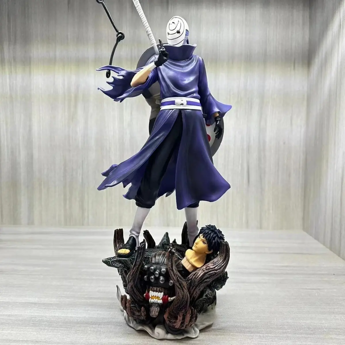 New Product Naruto Figurine Standing Posture Giant Wave Uchiha Dual Head Anime Model Desktop Decoration Ornament Gift