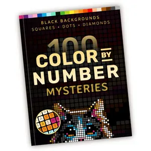 100 Color by Number Mysteries Adult Coloring Book, Relaxing Puzzle Activity, Perfect Gift for Adults, Creative Entertainment