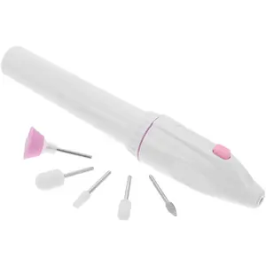 1pc Portable Manicure Drill Machine - Electric Manicure Set with 5 Bits Mini Nail Drill Wireless Pen Shape Finger Toe Nail Care for Manicure Cuticle Pusher Compact Daily Handle Sharpener