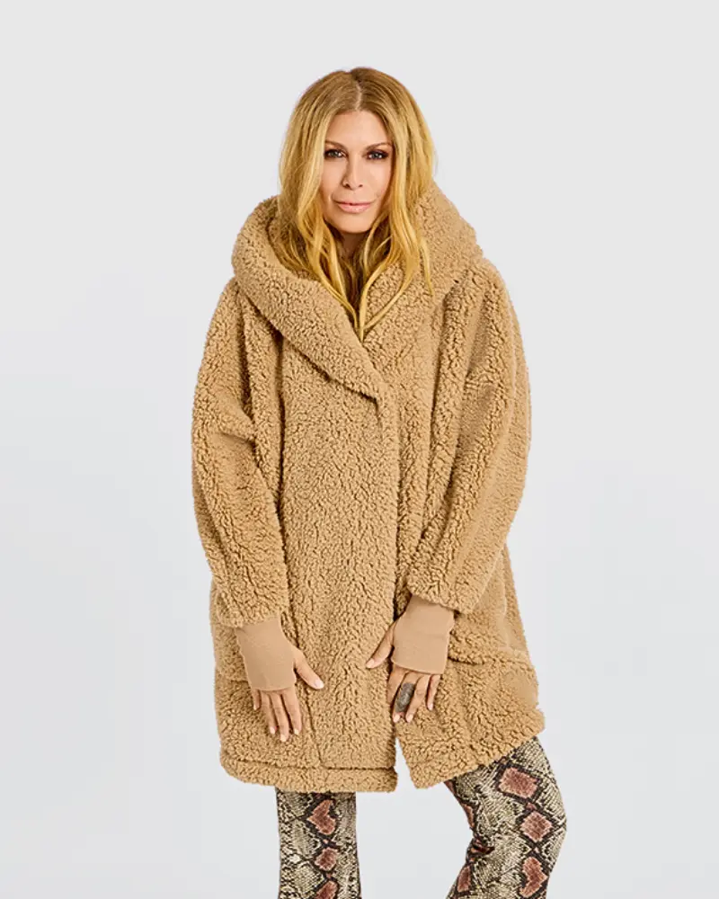 Classic Unisex Sherpa Lounger Jacket - Caramel Teddy