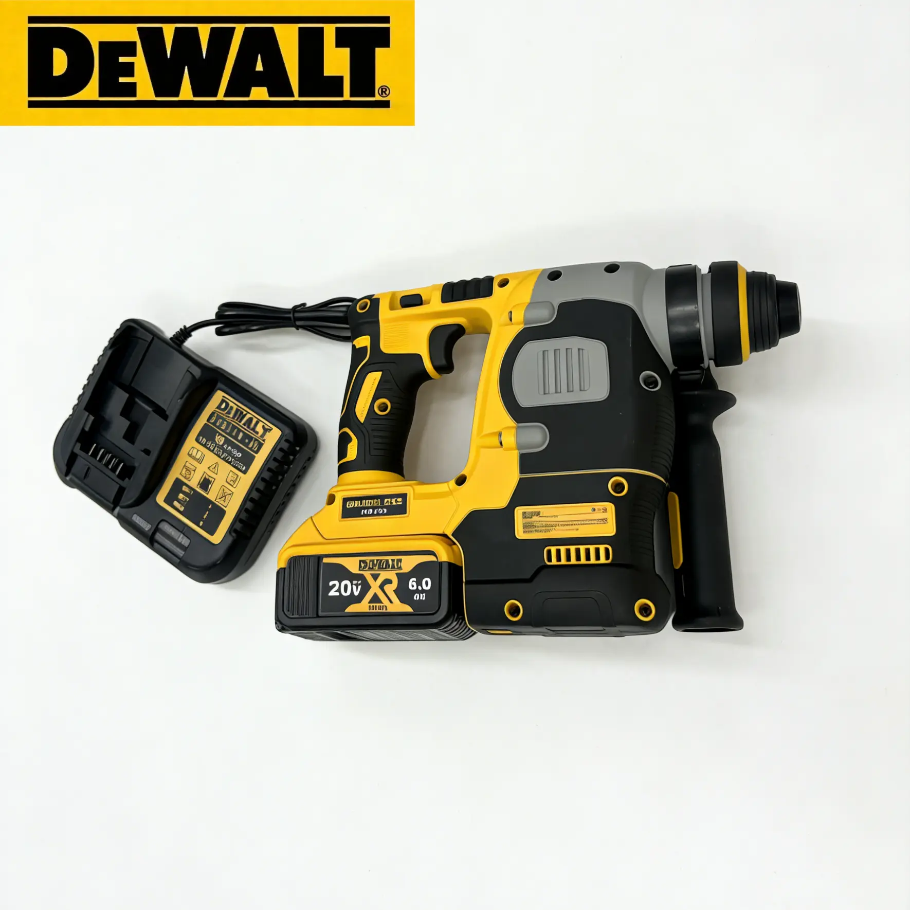 DEWALT DCH273 Brushless Cordless Rotary Hammer Drill Kit (1 Battery, 1 Charger) - Brushless Power Tool, Rechargeable Wireless Drill Set, Vibration Reduction Auxiliary Grip Handle, Construction Projects Masonry Drilling, Wall Chiseling, Durable Better Grip