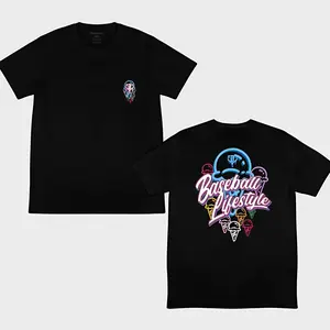 Youth & Adult Baseball Lifestyle Ice Cream T-Shirt, Baseball Drip Shirt for Boys Girls, Back to School Gift, Vacation Tee, USA-Made Printed Apparel	