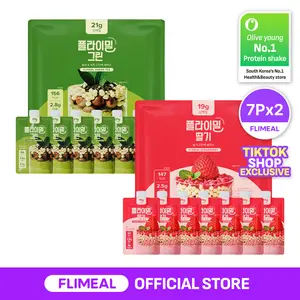 [Fullight Official] Flimeal Crunchy Protein Powder Duo Pack (7p x 2), 20~22g Protein, Low Sugar & Keto-Friendly On-the-Go-Pack, Easily Digestible Preworkout Meal Replacement Drink