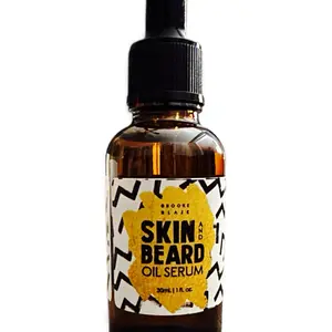 Brooke Blaze Skin + Beard Oil Serum - 30ml - Hydrating Formula with Fennel, Evening Primrose, Sandalwood, Black Pepper & Peppermint for Skincare Needs - Blend