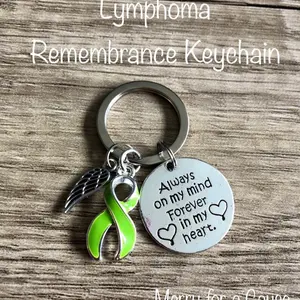 Lymphoma remembrance keychain
