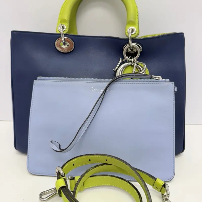 Pre-owned Dior Leather Crossbody Bags Diorissimo Multi Color Lady Shoulder Bag