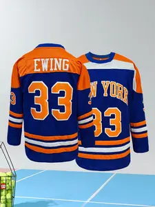 Men's New York #33 Stitched Hockey Jersey - Classic Long Sleeve Vintage Athletic Jersey for Fans & Casual Wear