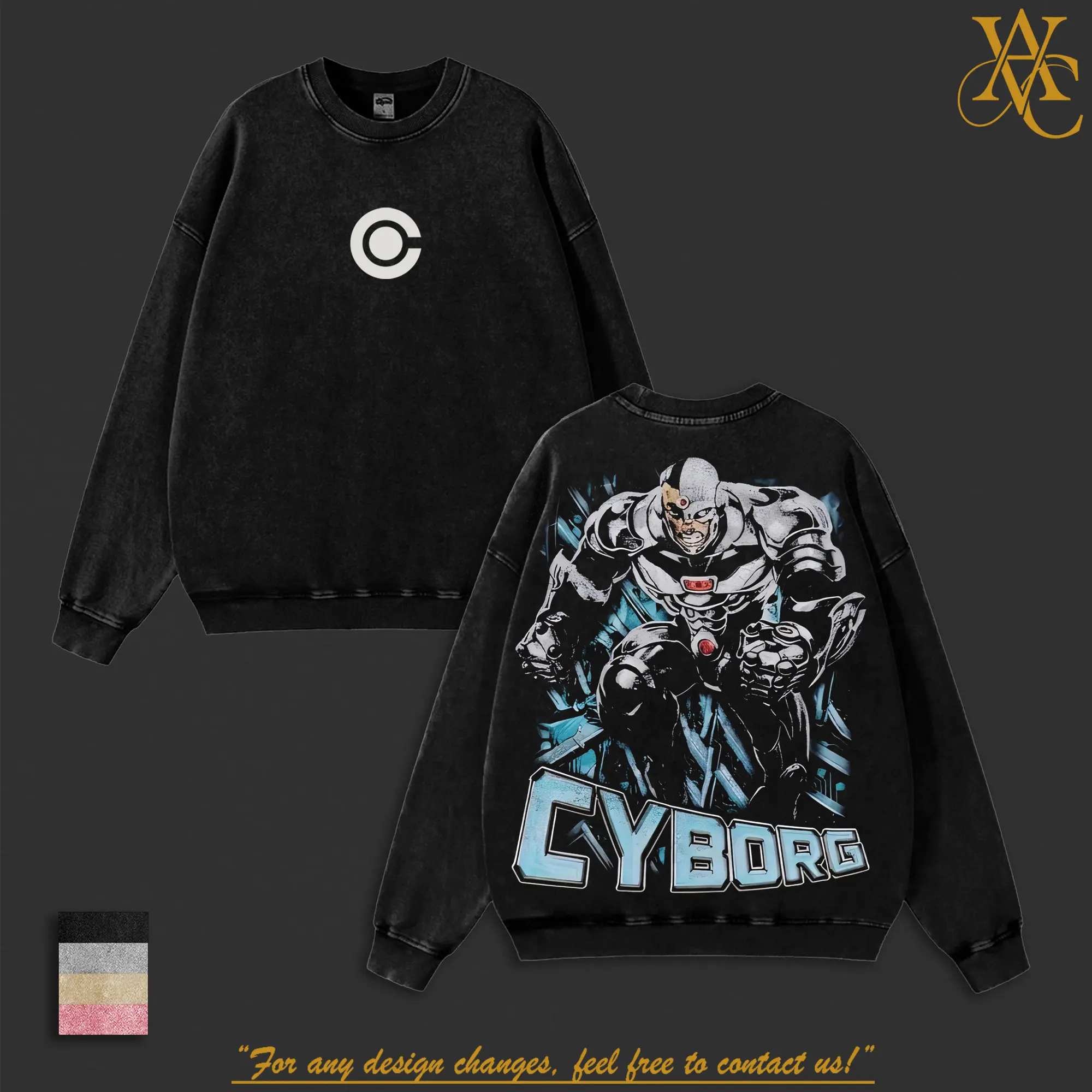 Cyborg Premium 99% Cotton Washed T-Shirt & Sweatshirt, Cybernetic Hero Graphic Tee, Retro Comic Fan Shirt, Oversized Unisex Black Streetwear, Vintage Superhero Style Gift For Fans
