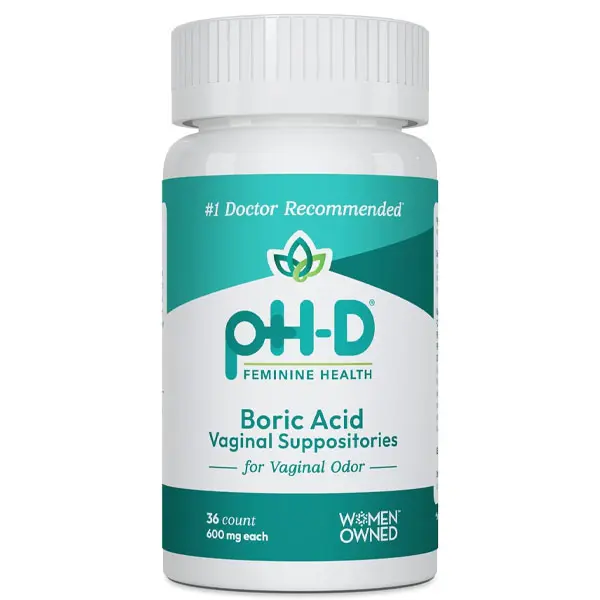 NEW 2026!!! pH-D Feminine Health Support - 600 mg Boric Acid Suppositories - Woman Owned - for Vaginal Odor Use - 36 Count