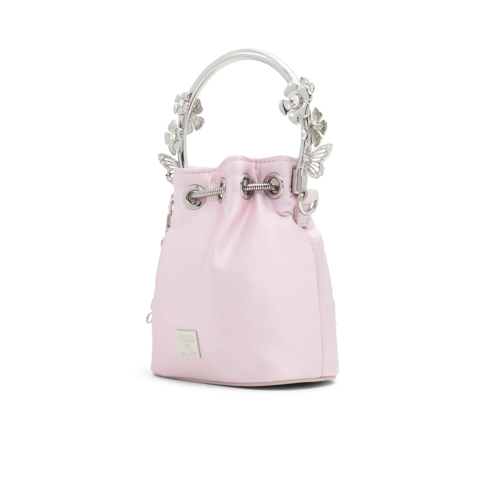 Wicked x ALDO Glindafied Pink Bucket Bag with Butterfly Details Wicked x ALDO Glindafied Pink Bucket Bag with Butterfly Details