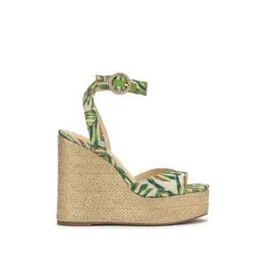 Kamindi Espadrille Wedge in Green Jungle