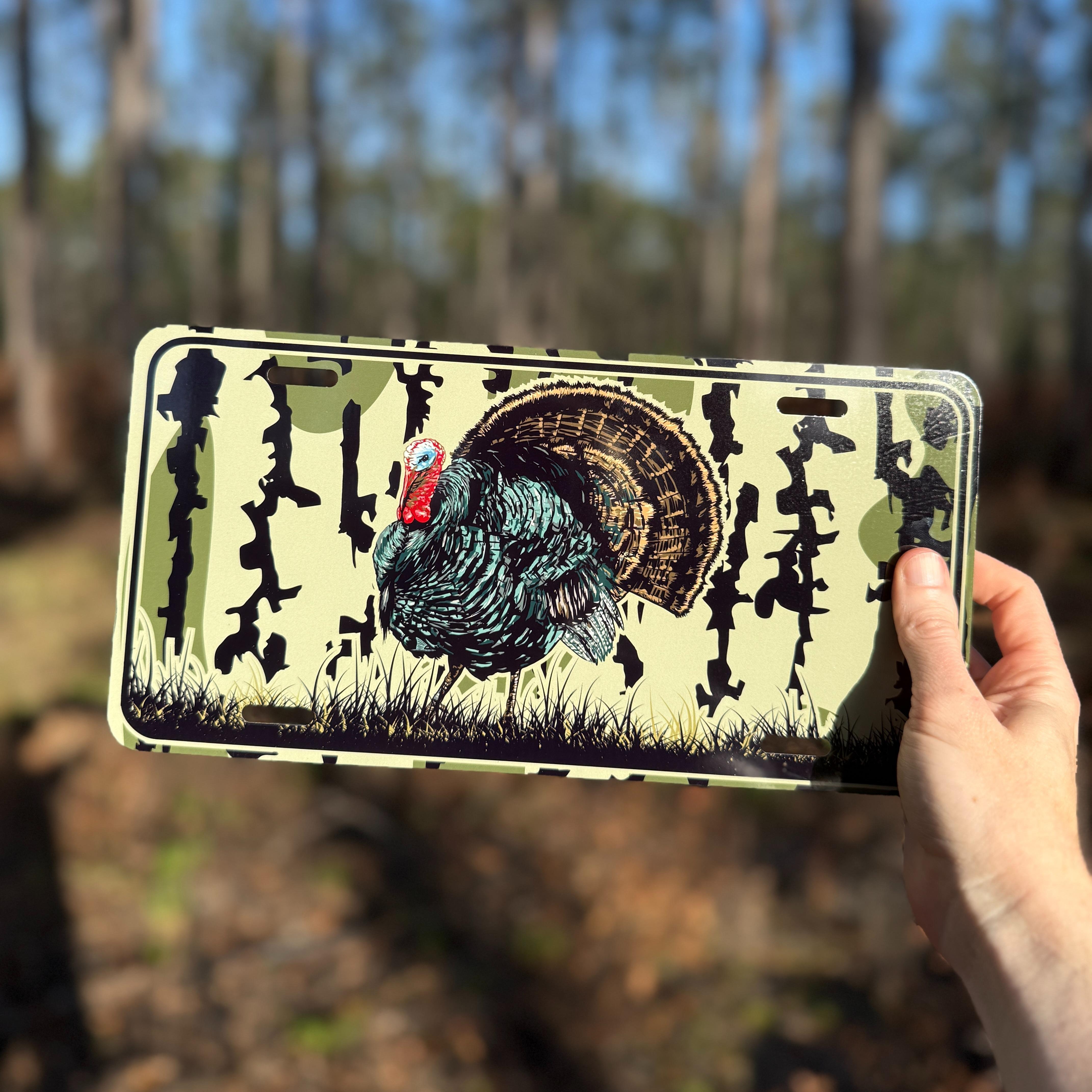 [SALE 50%] Full Turkey Vintage Old School Camo Aluminum License Plate
