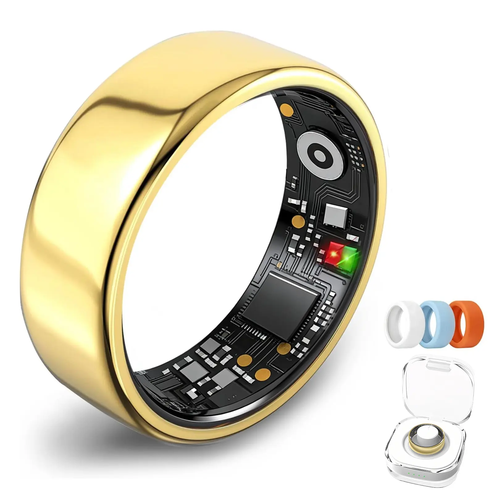 2026 New Fitness Tracker Ring, Unisex Metal Smart Wearable Workout Device with Heart Rate Tracking, Sleep Monitoring, 5ATM Waterproof for Swimming, Bluetooth Speed & Calorie Tracking, Compatible with Android & iOS