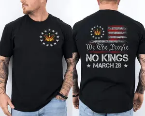 No Kings March 28 2026 No Kings Day We The People US Flag T-Shirt, No Kings Day T-Shirt, Patriotic Shirt, 4th of July Shirt