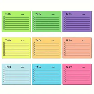 1pc 50sheets Sticky Notes With Date Markers Multi-color Liner Sticky Notes Self-adhesive Sticky Notes Memo Pad Memo To Do List For Planner Reminder Learning, Home Office Supplies