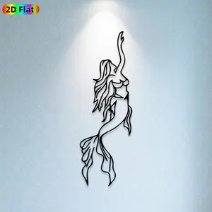 1pc Mermaid Metal Wall Art, Enchanting Mermaid Statue Mural, Ideal Gift for Christmas, New Year, Mermaid Decor Enthusiasts, Rust-Resistant Metal Wall Decor Wall Sculptures, Perfect for Bedroom Wall & Garden Fence, Whimsical Coastal Home Decor