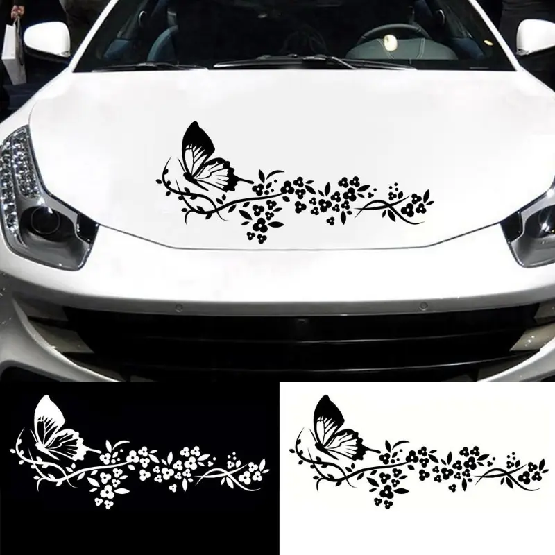 Flying Butterfly Flower Car Decal Water-resistant Butterfly car sticker Door Window Decor Stickiness Car-Styling Vinyl Stickers