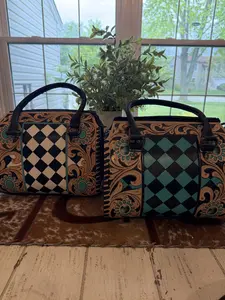 checkered concho tooled leather speedy