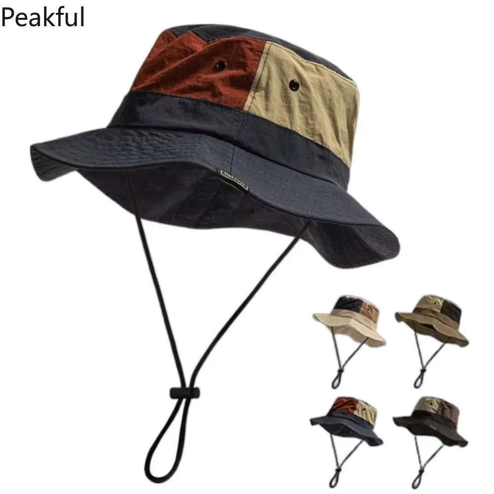 Sun Protection Bucket Hat Quick-dry Fisherman hat Panama Hat Anti-UV Wide Brim Breathable Summer Man Women