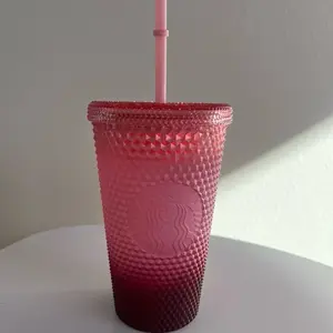 Starbucks New Waxberry Ombré  Pink USA Bling Studded Grande 16oz Tumbler