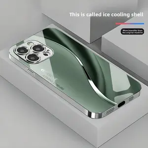 New Gradient Full Coverage Simple Arc Fashion High Quality Silver Electroplated Glass Case for iPhone Protector Smartphone Cellphone Protective