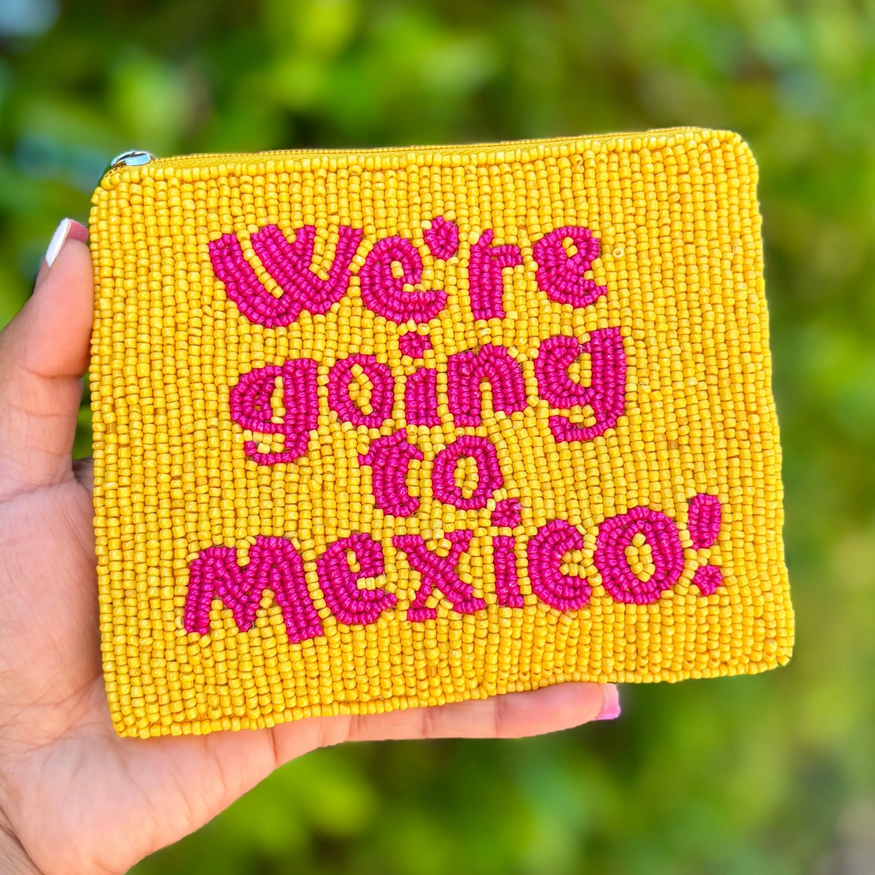 We're Going to Mexico Beaded Pouch Purse
