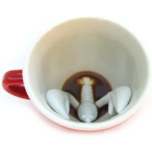 Lobster - Ceramic Mug -   Inside, 11 oz, Fun  for Coffee &  Lovers