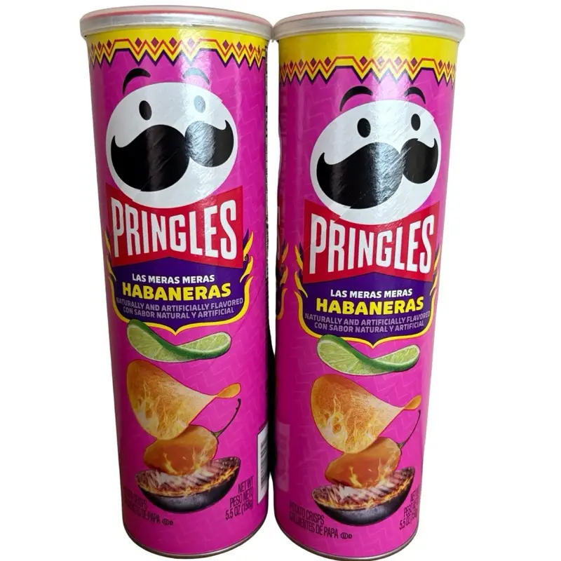 Lot of 2 Limited Time Only Pringles Las Meras Meras Habaneras Potato Crisps