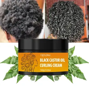 100g Castor Curl Defining Cream with Avocado Coconut Rosemary, Moisturizing Elastic Hair Styling Balm for All Hair Types Haircare