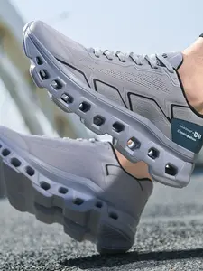 Men's Breathable Mesh Hiking Shoes, Honeycomb Sole Cushioning Running Sneakers, Outdoor Casual Walking Footwear for Men, Sporty Breathable Shoes, Athletic Shoes, Sports Shoes