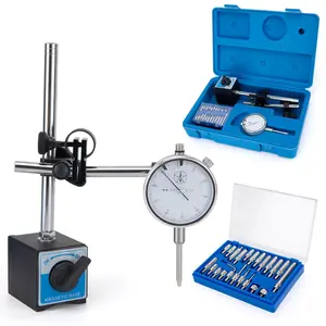 Dial Indicator with Magnetic Base, 0-1.0" 0.001" Accuracy Gauge Kit with Fine Adjustment for Machining, Maintenance, Inspection, DIY, Auto Repair (Blue, SAE 0-1")
