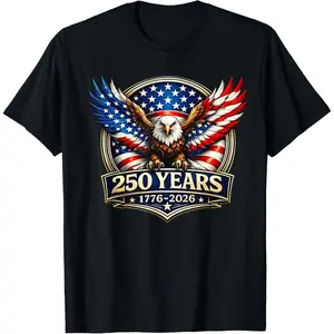 4th July American Flag Eagle Vintage 250 Years 1776 2026 T-Shirt