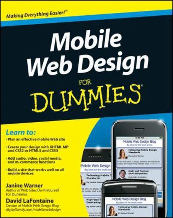 USED-Mobile Web Design for Dummies by Warner, Janine (Paperback)