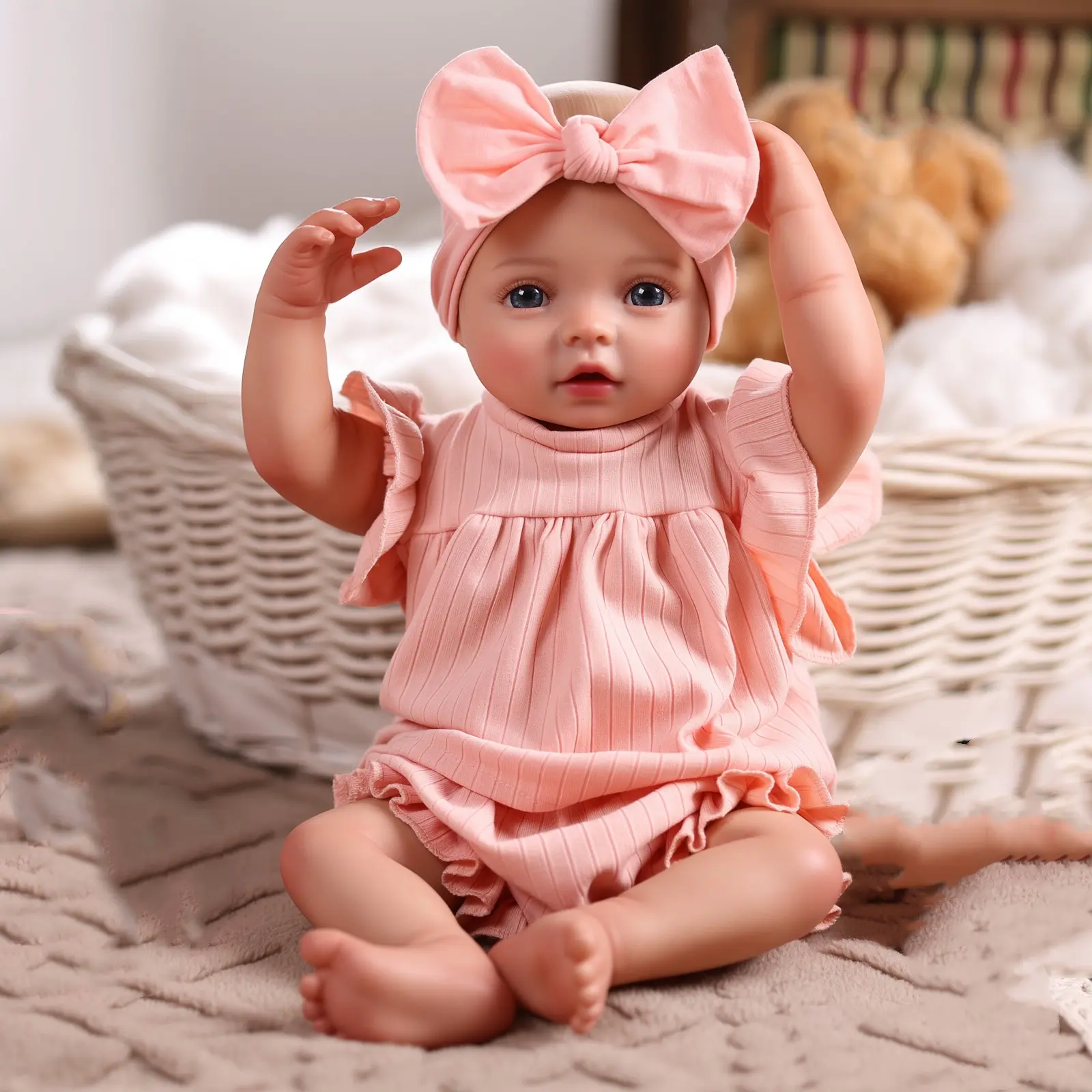 #Summervibes#DealsForYouDays BABESIDE Lifelike Reborn Baby Dolls Fabric body+vinyl limbs Real Life Baby Dolls with Toy Accessories For kids Age 3+ Suitable gifts for Mother's Day Valentine's Day Children's Day & Christmas