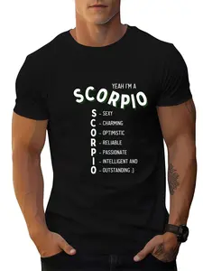 Yeah I'm a Scorpio Zodiac 180g Men's Crewneck T-Shirt, PLUS SIZE