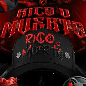 Hat Rico o Muerto Black and red  crystal edition