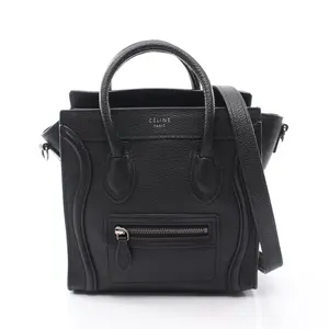 Pre-owned Celine Calfskin Shoulder Bags Luggage Nano Shopper Leather 2way Handbag