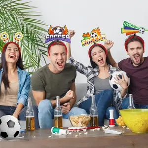 7pcs Football Match Cheering Props - Soccer Ball Headband for Sports Fan Party Decoration Fun Soccer Theme Headwear for Game Day Celebration & Sports Meet