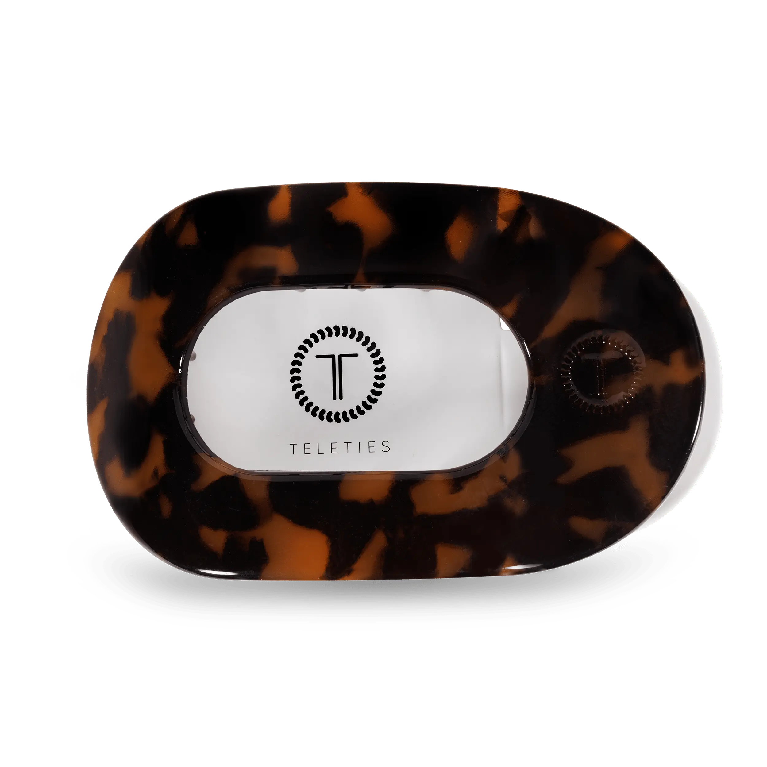 Tortoise Large Flat Round Hair Clip