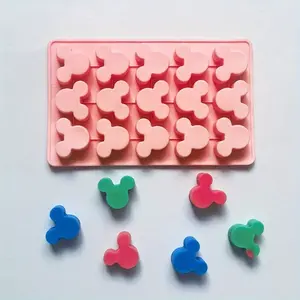 1pc 15-cavity Silicone Mold, Cute Mouse Shaped Fondant Chocolate Pudding Biscuit Mold, Cake Decoration Mold, Soap Resin Gypsum Mold, Kitchen Accessories, Baking Tools, DIY Supplies