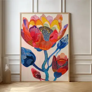 Eye-catching Abstract Botanical Poster - Colorful Modern Wall Art