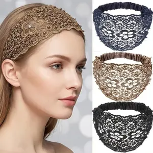 Boho-chic Crystal & Pearl Embellished Wide Headbands for Women – Luxury Hair Accessories, Ideal for Weddings, Vacations & Daily Styling-MM1