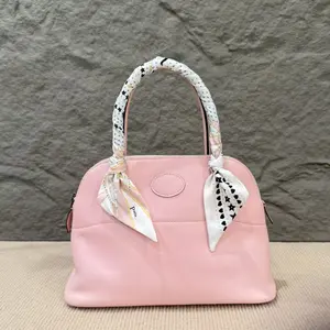 Pre-owned HERMÈS Leather tote bags Hermes Bolide 27 Swift 3Q Rose Sakura (kr1118m1)