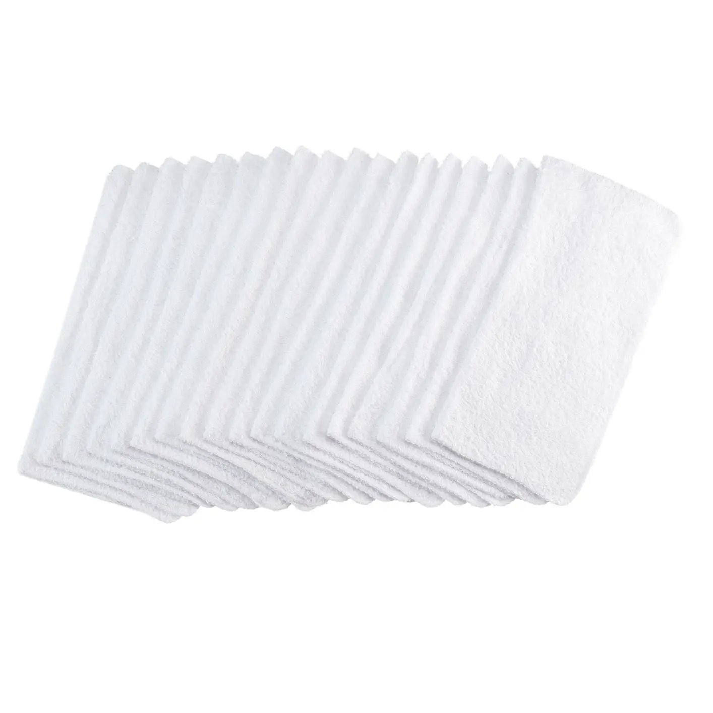 18-Pack White Cotton Washcloths, Absorbent Towel Set Bundle Pack - Clean Skin, Facial Cleansing, Machine Washable for Bathroom Use