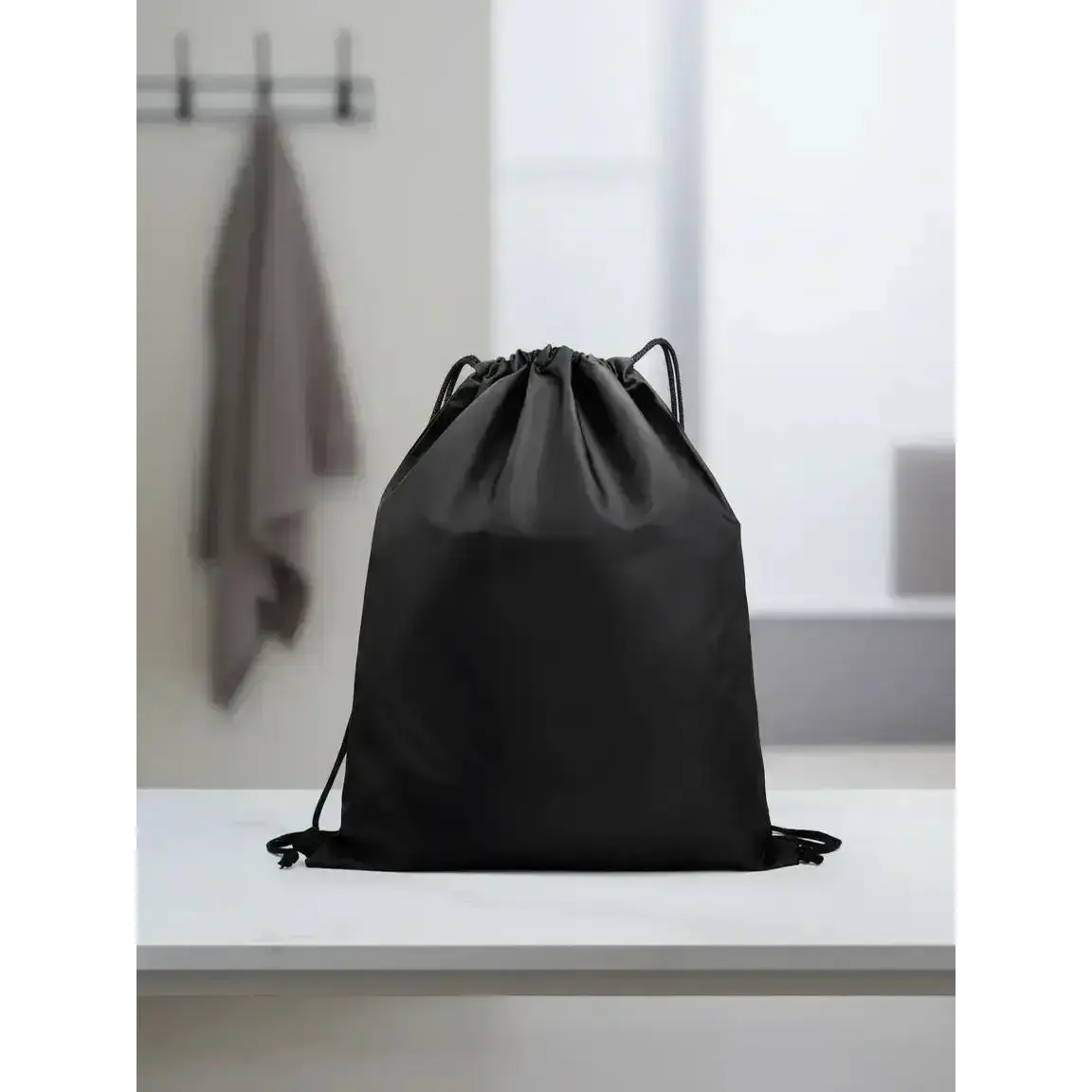 1 Piece Plain Drawstring Backpack, Casual Nylon Waterproof Sports Backpack, Multifunctional Sports Bag for Travel Fitness Work, Durable Waterproof Bag, Women Gym Activewear, High Waist Yoga Leggings